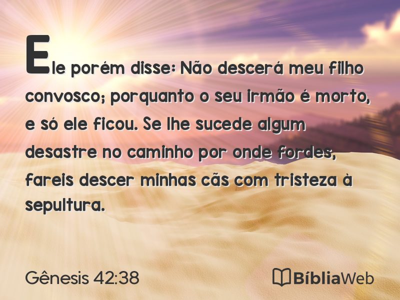 Gênesis 42:38 em imagem para compartilhar