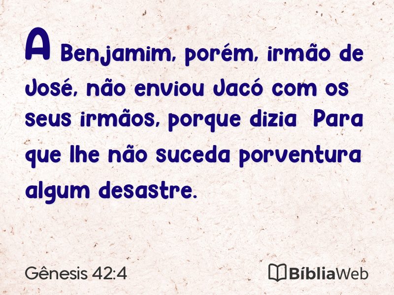 Gênesis 42:4 em imagem para compartilhar