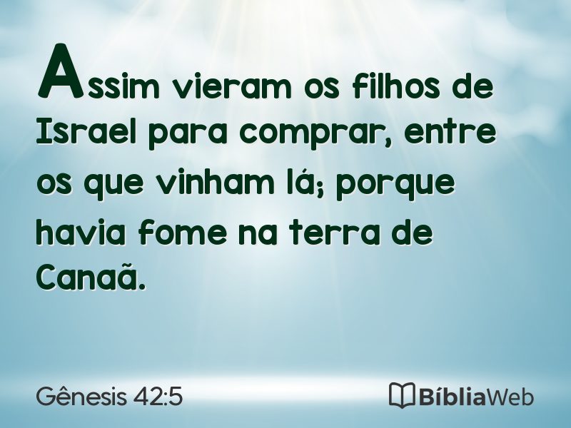 Gênesis 42:5 em imagem para compartilhar