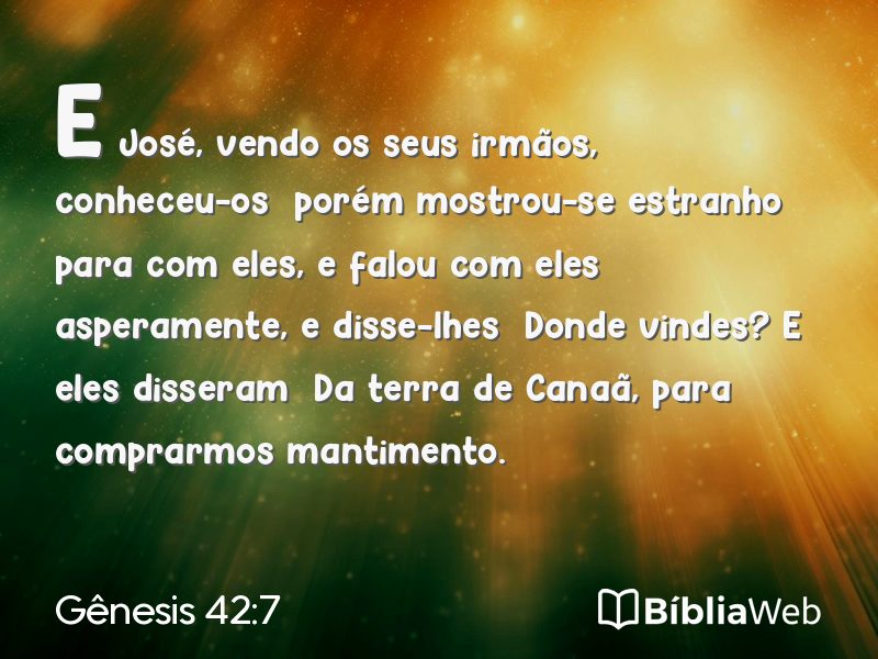 Gênesis 42:7 em imagem para compartilhar
