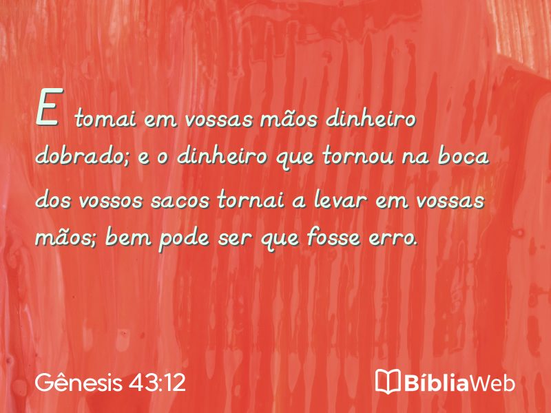 Gênesis 43:12 em imagem para compartilhar
