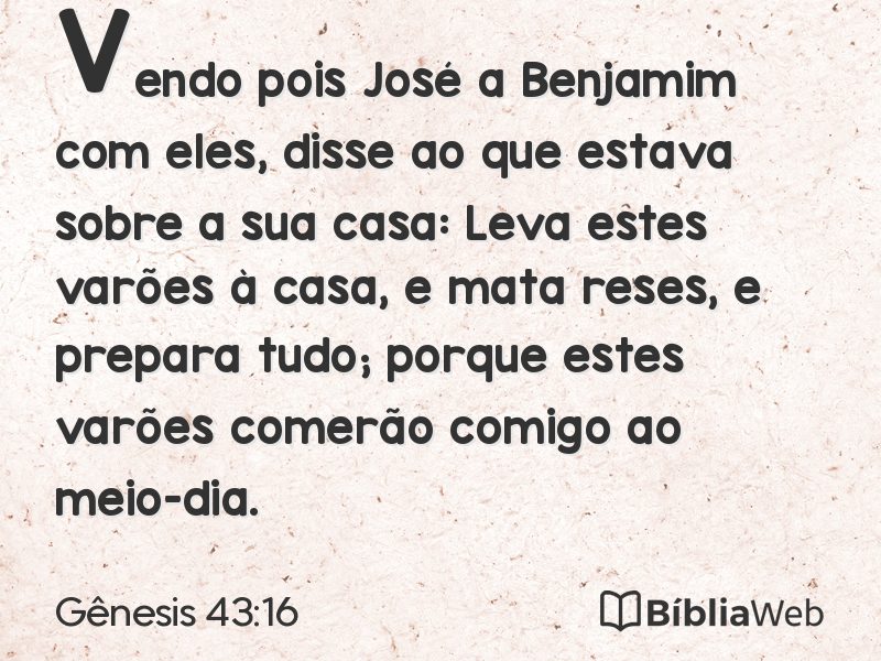 Gênesis 43:16 em imagem para compartilhar