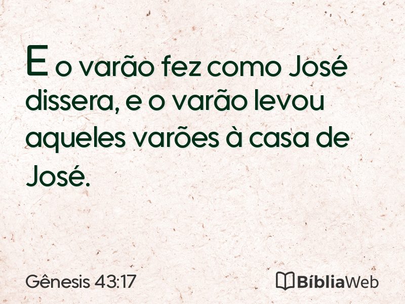 Gênesis 43:17 em imagem para compartilhar