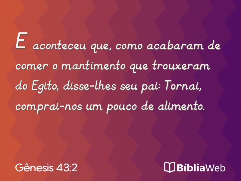 Gênesis 43:2 em imagem para compartilhar