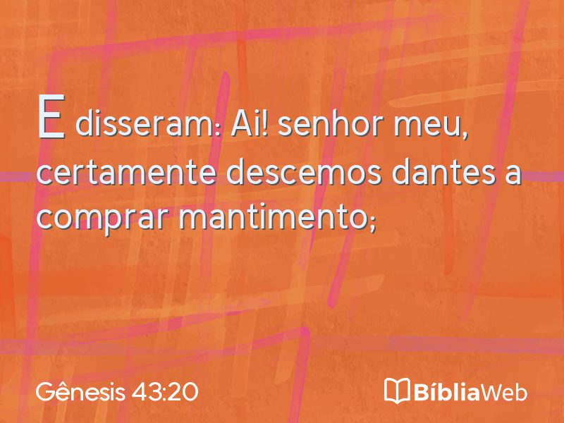 Gênesis 43:20 em imagem para compartilhar