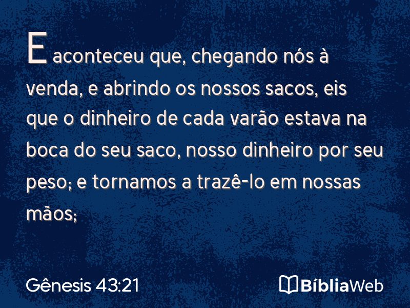 Gênesis 43:21 em imagem para compartilhar