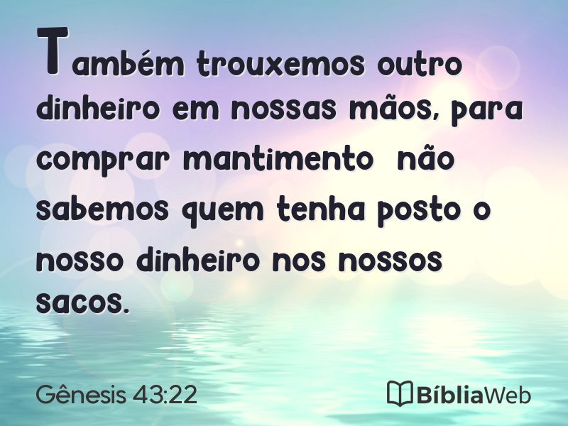 Gênesis 43:22 em imagem para compartilhar