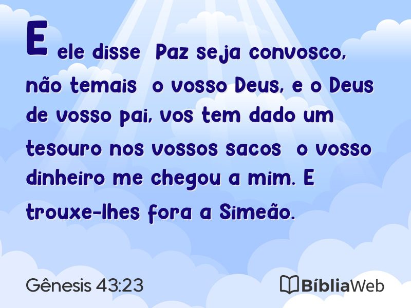 Gênesis 43:23 em imagem para compartilhar
