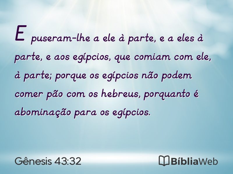 Gênesis 43:32 em imagem para compartilhar