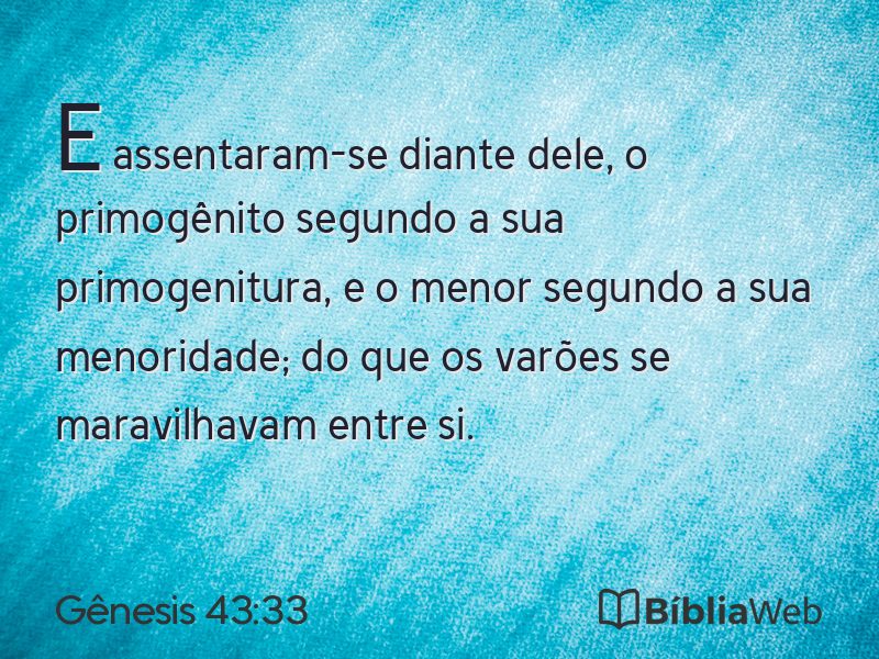 Gênesis 43:33 em imagem para compartilhar