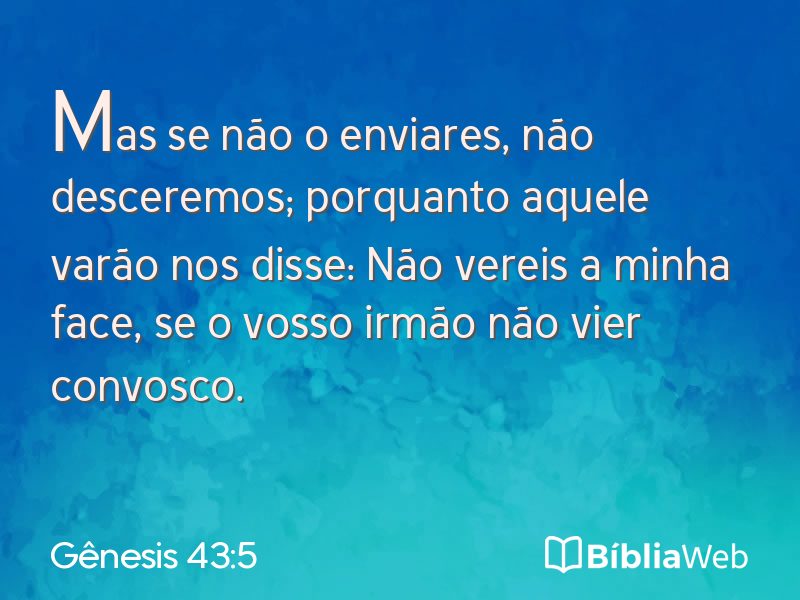 Gênesis 43:5 em imagem para compartilhar