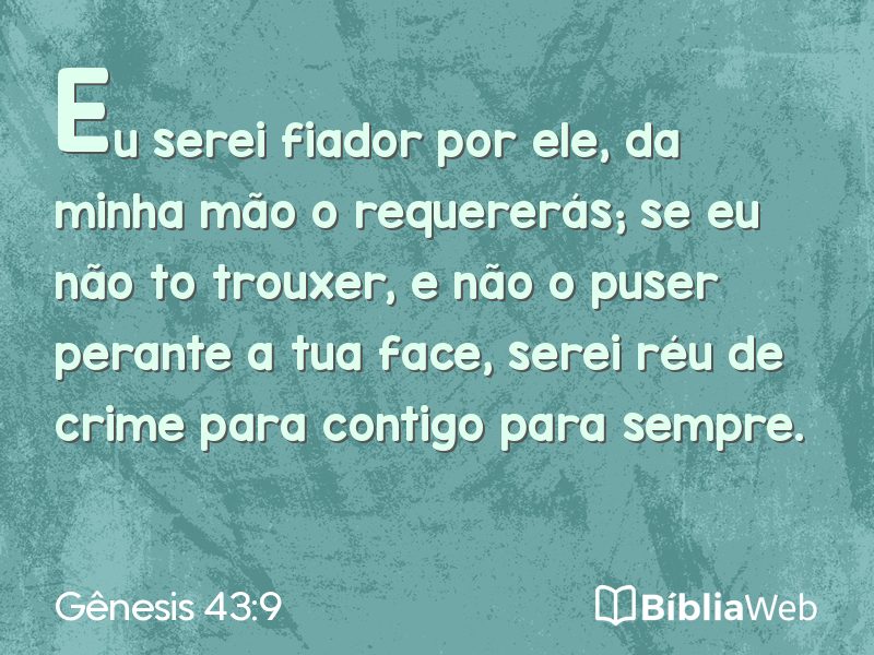 Gênesis 43:9 em imagem para compartilhar