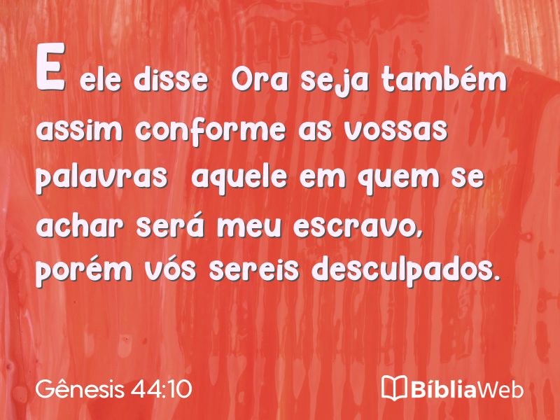 Gênesis 44:10 em imagem para compartilhar