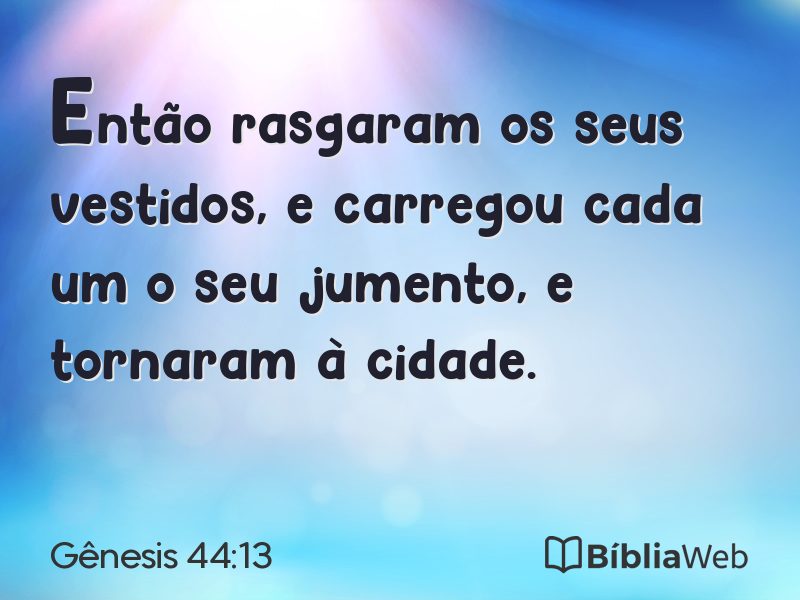 Gênesis 44:13 em imagem para compartilhar