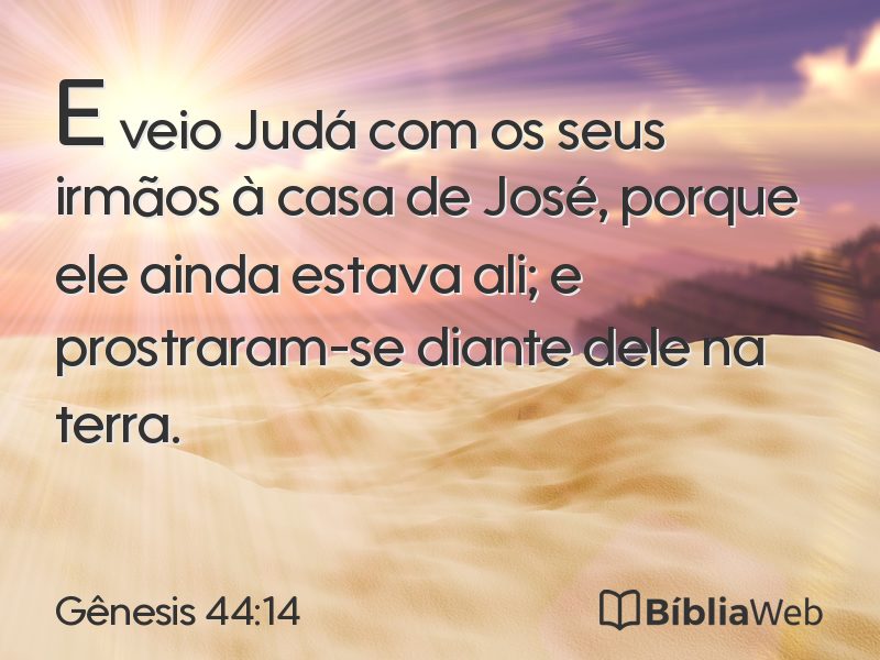 Gênesis 44:14 em imagem para compartilhar
