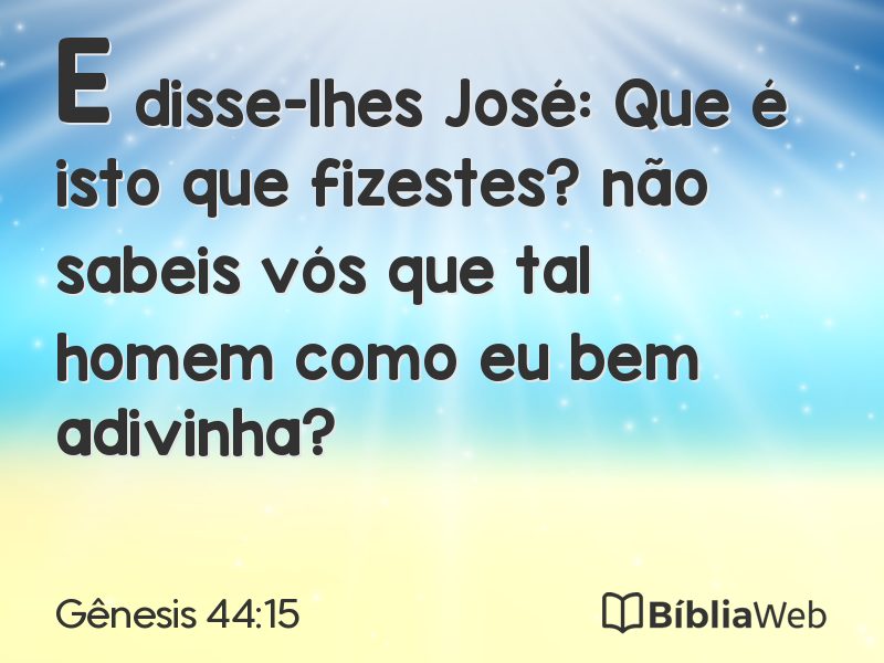 Gênesis 44:15 em imagem para compartilhar