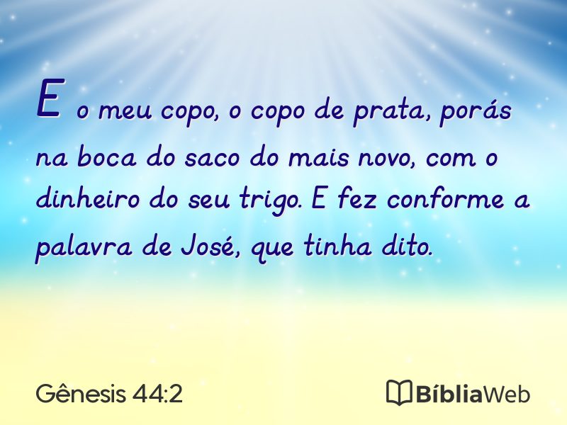 Gênesis 44:2 em imagem para compartilhar