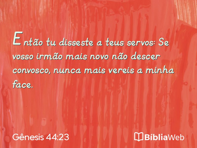 Gênesis 44:23 em imagem para compartilhar