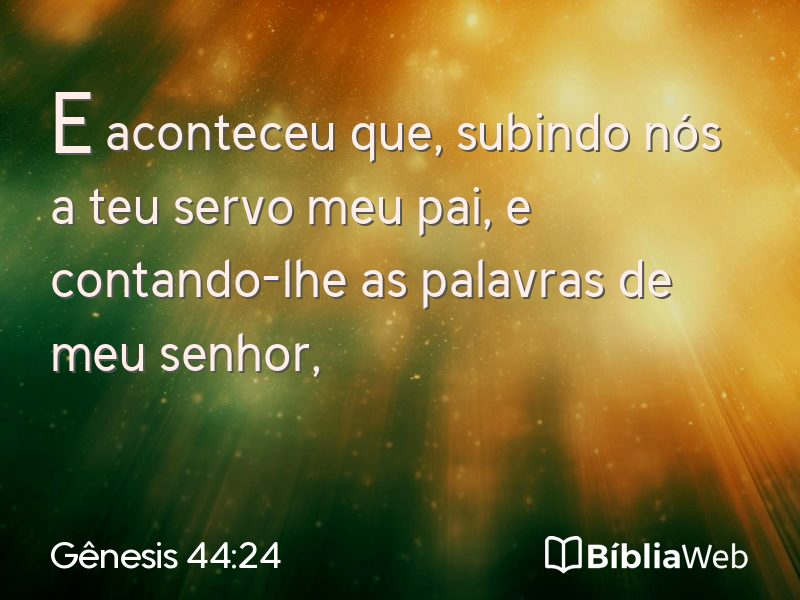 Gênesis 44:24 em imagem para compartilhar
