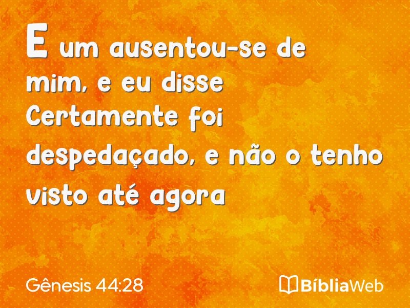 Gênesis 44:28 em imagem para compartilhar