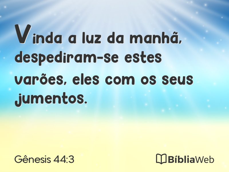 Gênesis 44:3 em imagem para compartilhar