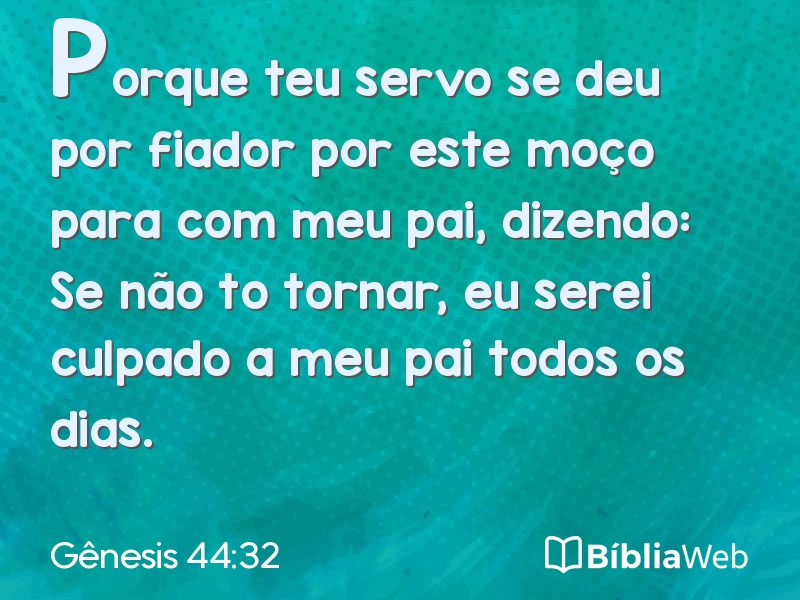 Gênesis 44:32 em imagem para compartilhar