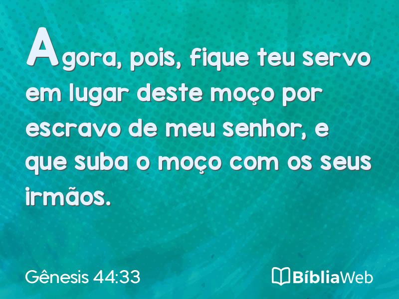 Gênesis 44:33 em imagem para compartilhar