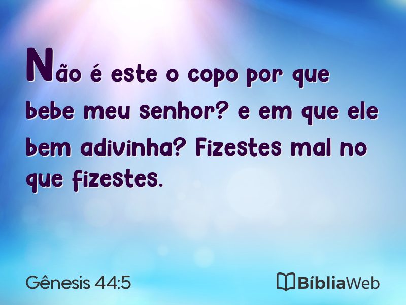 Gênesis 44:5 em imagem para compartilhar