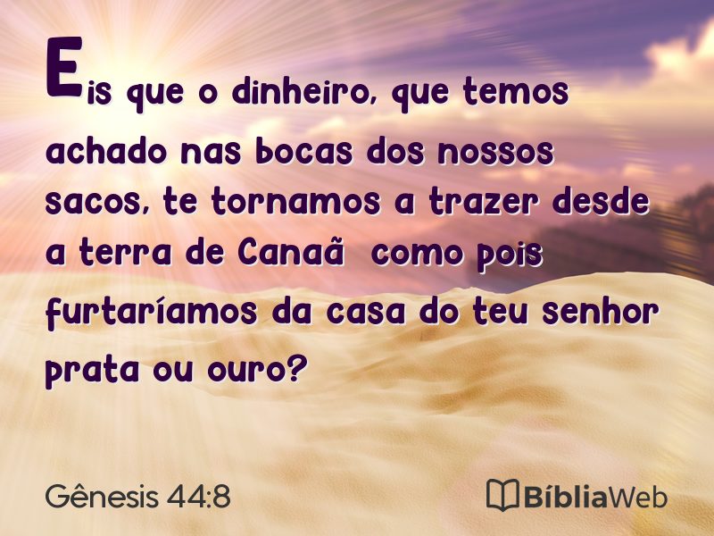 Gênesis 44:8 em imagem para compartilhar