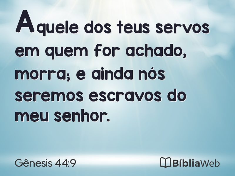 Gênesis 44:9 em imagem para compartilhar
