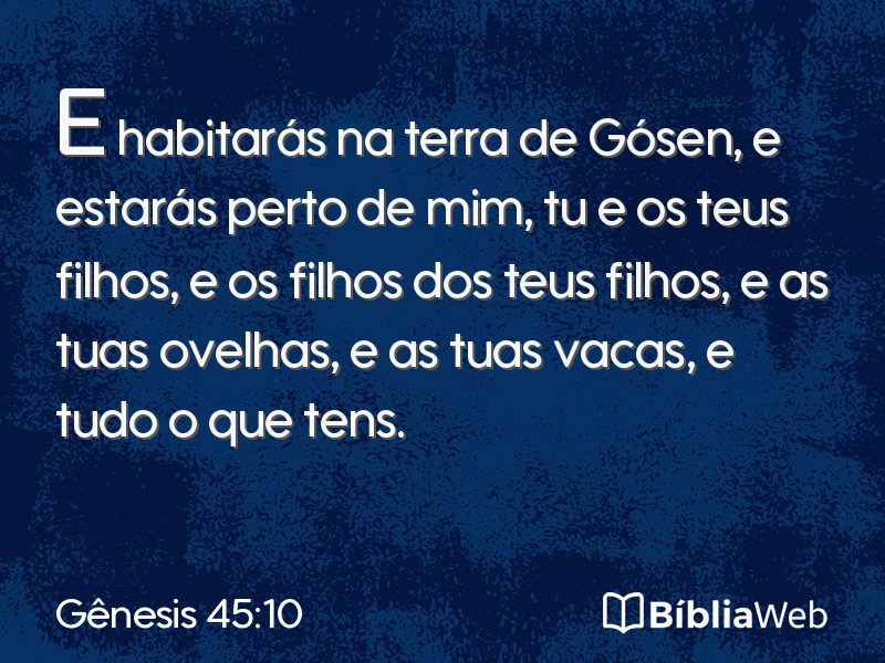 Gênesis 45:10 em imagem para compartilhar