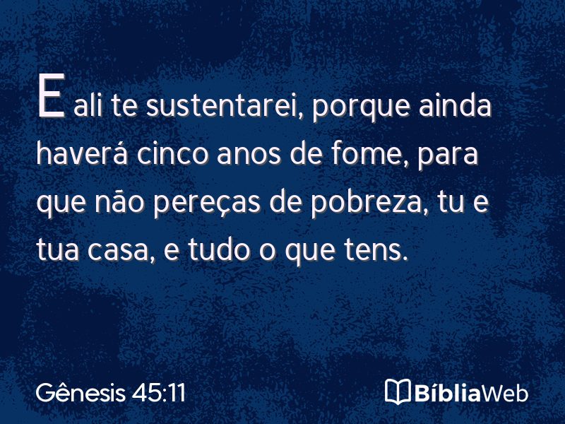 Gênesis 45:11 em imagem para compartilhar