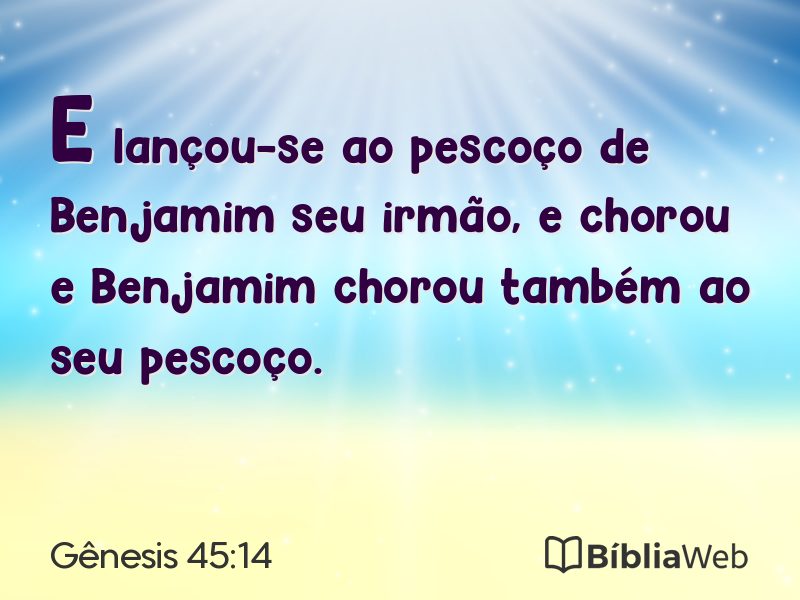 Gênesis 45:14 em imagem para compartilhar