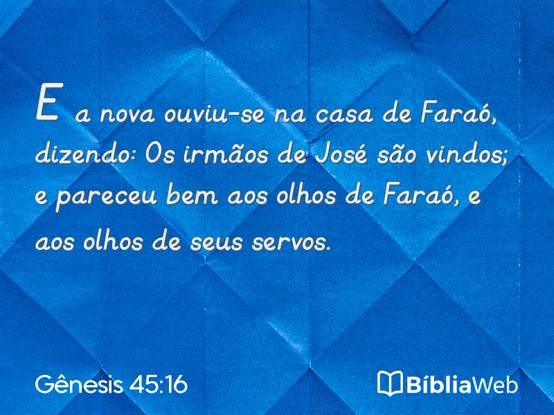 Gênesis 45:16 em imagem para compartilhar