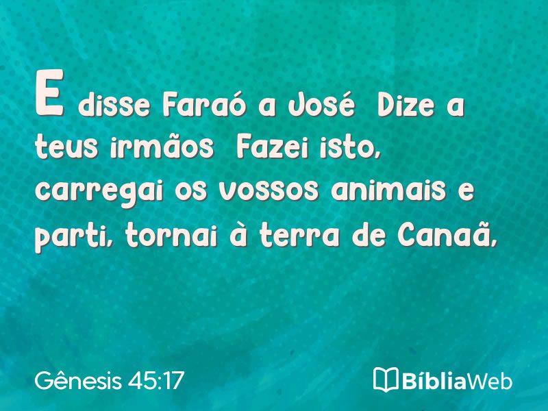 Gênesis 45:17 em imagem para compartilhar