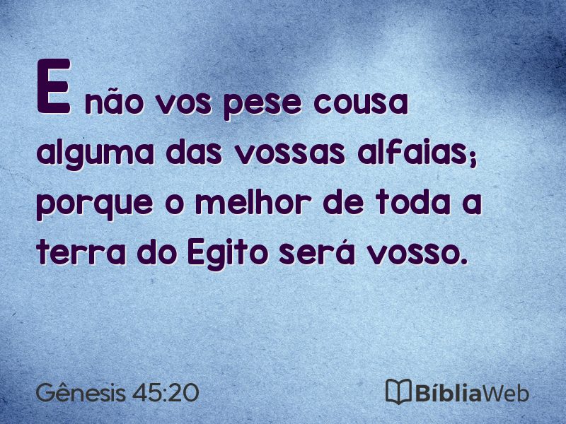 Gênesis 45:20 em imagem para compartilhar