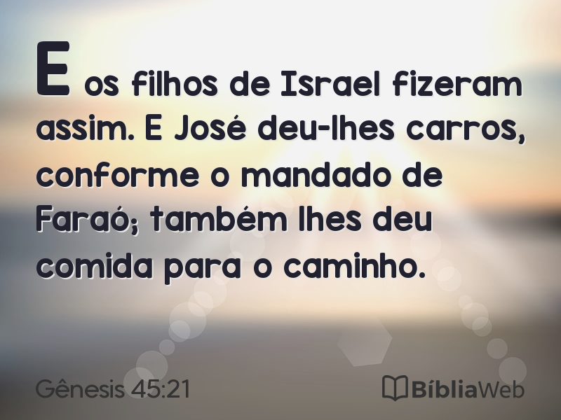 Gênesis 45:21 em imagem para compartilhar