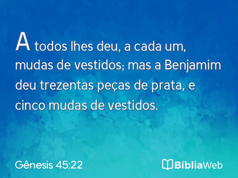 Gênesis 45:22 em imagem para compartilhar