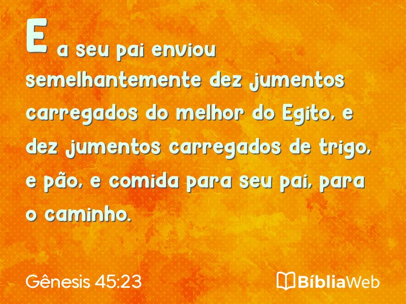 Gênesis 45:23 em imagem para compartilhar