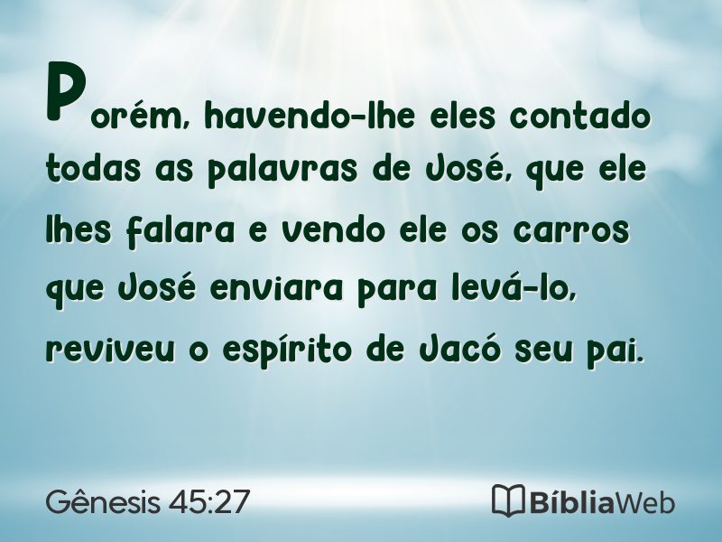 Gênesis 45:27 em imagem para compartilhar