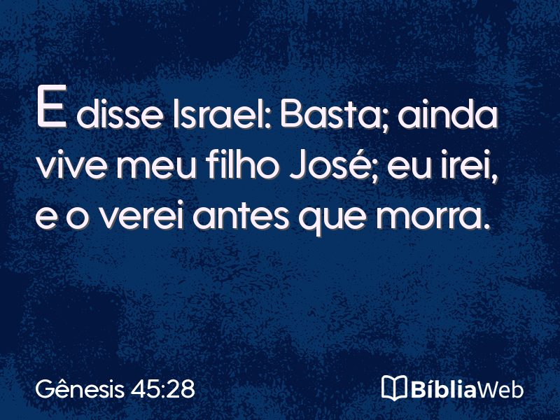 Gênesis 45:28 em imagem para compartilhar