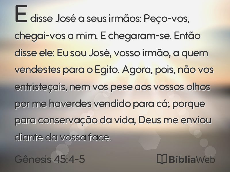 Gênesis 45:4-5 em imagem para compartilhar