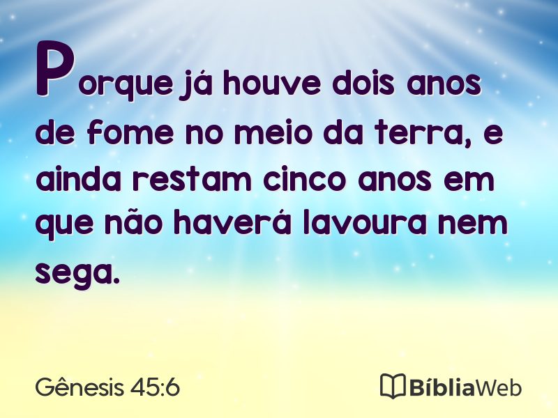 Gênesis 45:6 em imagem para compartilhar