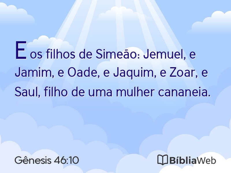 Gênesis 46:10 em imagem para compartilhar