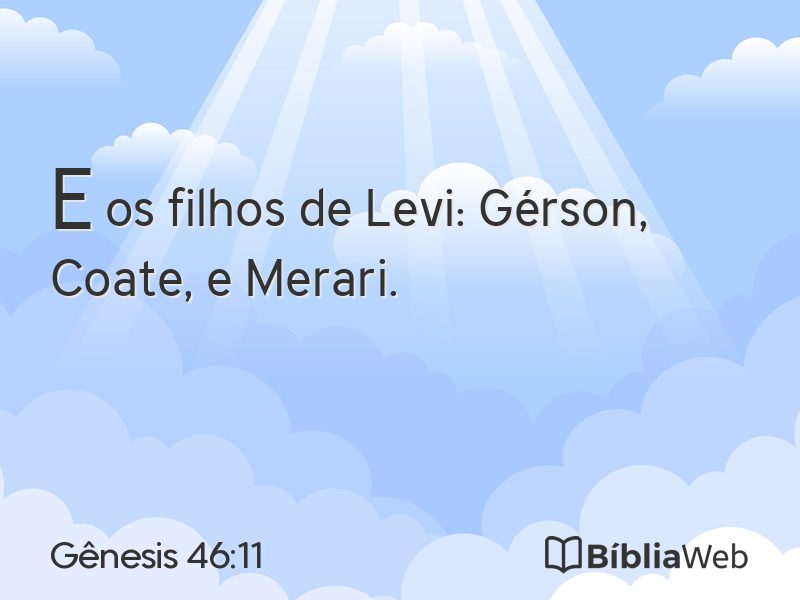 Gênesis 46:11 em imagem para compartilhar