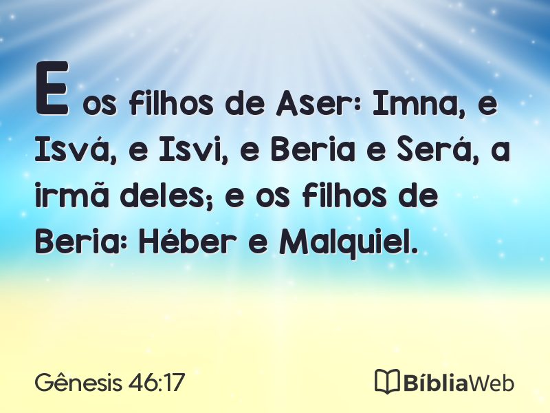 Gênesis 46:17 em imagem para compartilhar