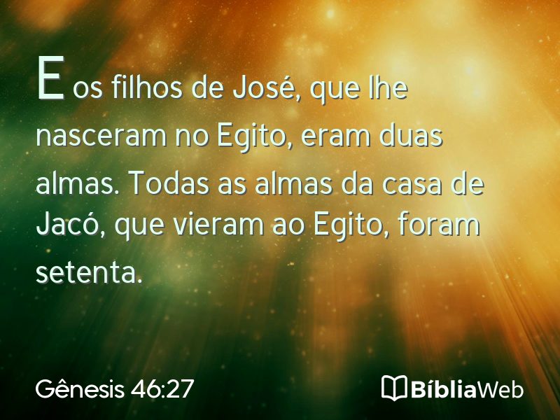 Gênesis 46:27 em imagem para compartilhar