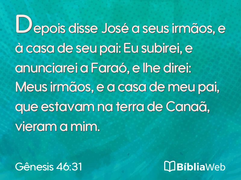 Gênesis 46:31 em imagem para compartilhar