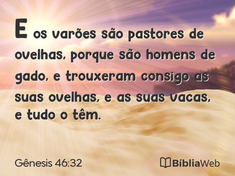 Gênesis 46:32 em imagem para compartilhar