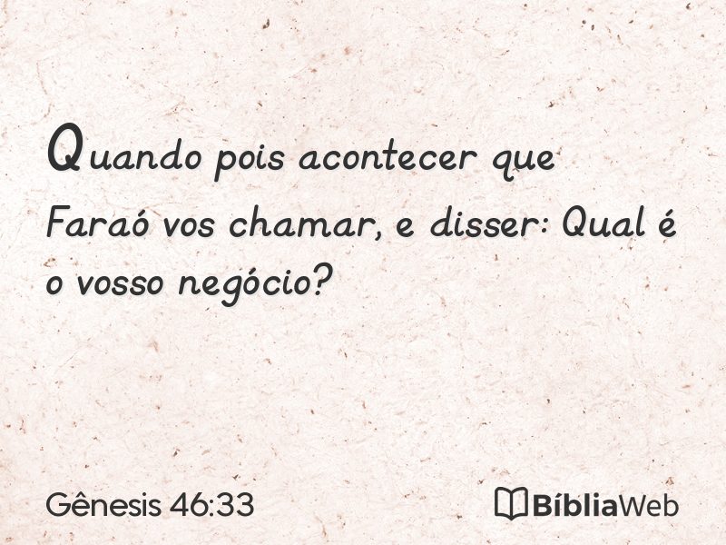 Gênesis 46:33 em imagem para compartilhar